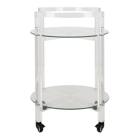 Safavieh Jules 2 Tier Acrylic Bar Cart, Clear SFV3104A